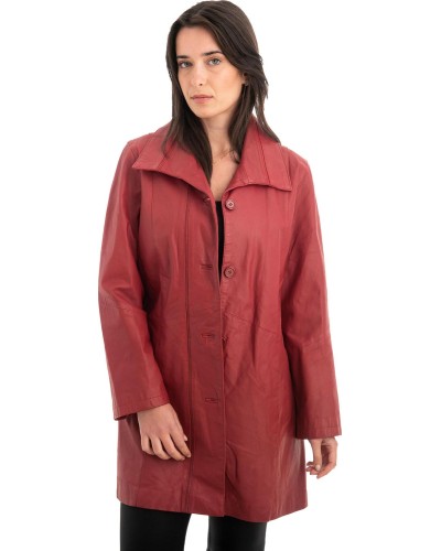 Γνήσιο Γυναικέιο Δερμάτινο Παλτό - Z884