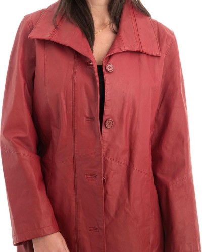 Γνήσιο Γυναικέιο Δερμάτινο Παλτό - Z884