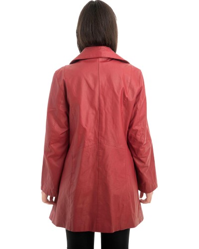 Γνήσιο Γυναικέιο Δερμάτινο Παλτό - Z884