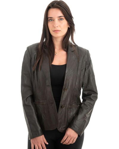 Γνήσιο Γυναικέιο Δερμάτινο Σακάκι - Z887