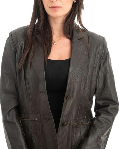 Γνήσιο Γυναικέιο Δερμάτινο Σακάκι - Z887