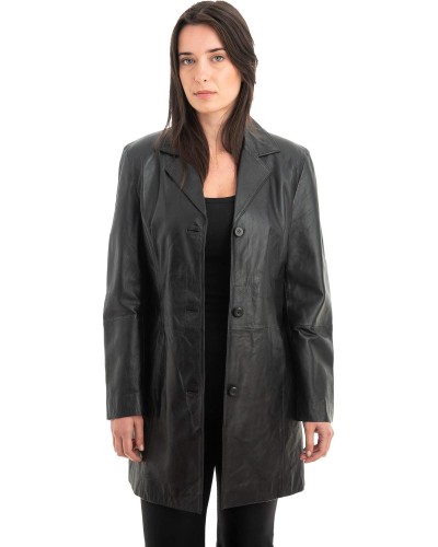 Γνήσιο Γυναικέιο Δερμάτινο Παλτό - Z894