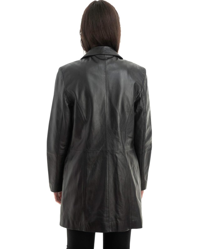 Γνήσιο Γυναικέιο Δερμάτινο Παλτό - Z894