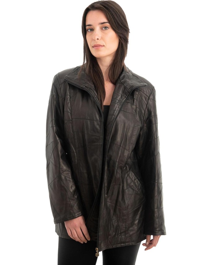 Γνήσιο Γυναικέιο Δερμάτινο Μπουφάν - Z896