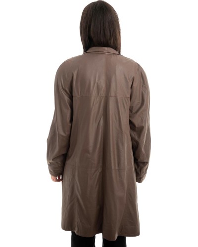 Γνήσιο Γυναικέιο Δερμάτινο Παλτό - Z899