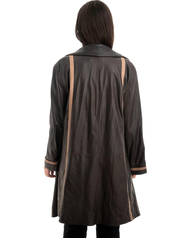 Γνήσιο Γυναικέιο Δερμάτινο Παλτό - Z900