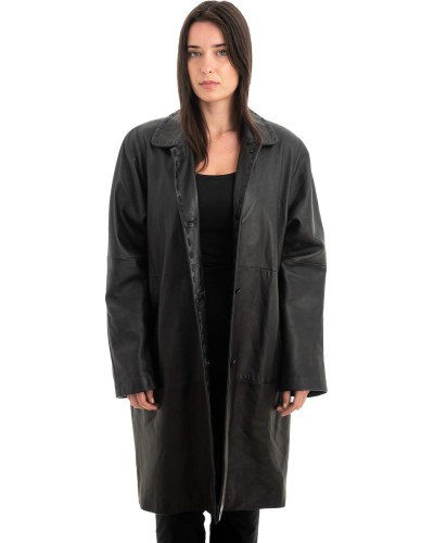 Γνήσιο Γυναικέιο Δερμάτινο Παλτό - Z904