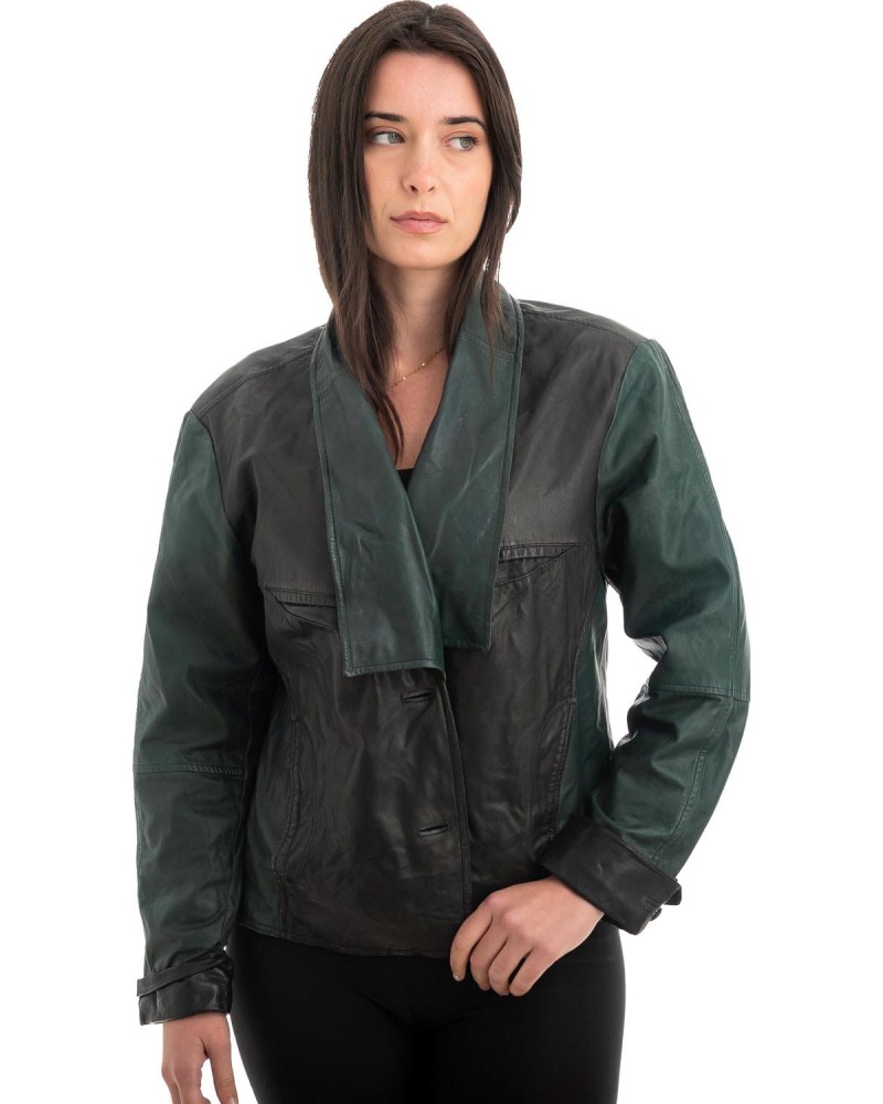 Γνήσιο Γυναικέιο Δερμάτινο Σακάκι - Z907