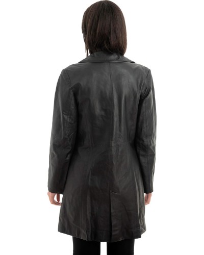 Γνήσιο Γυναικέιο Δερμάτινο Παλτό - Z908