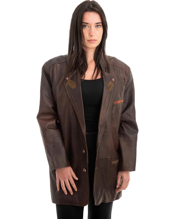 Γνήσιο Γυναικέιο Δερμάτινο Σακάκι - Z909