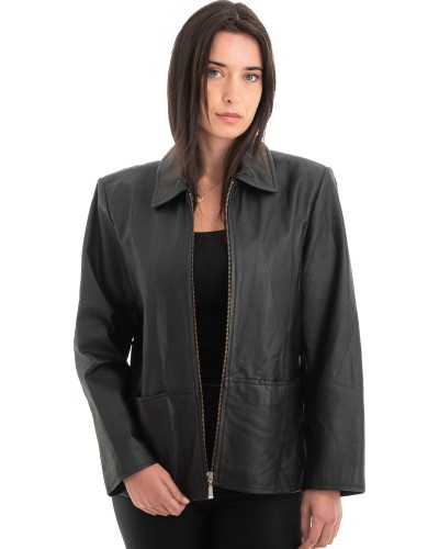 Γνήσιο Γυναικέιο Δερμάτινο Μπουφάν - Z912