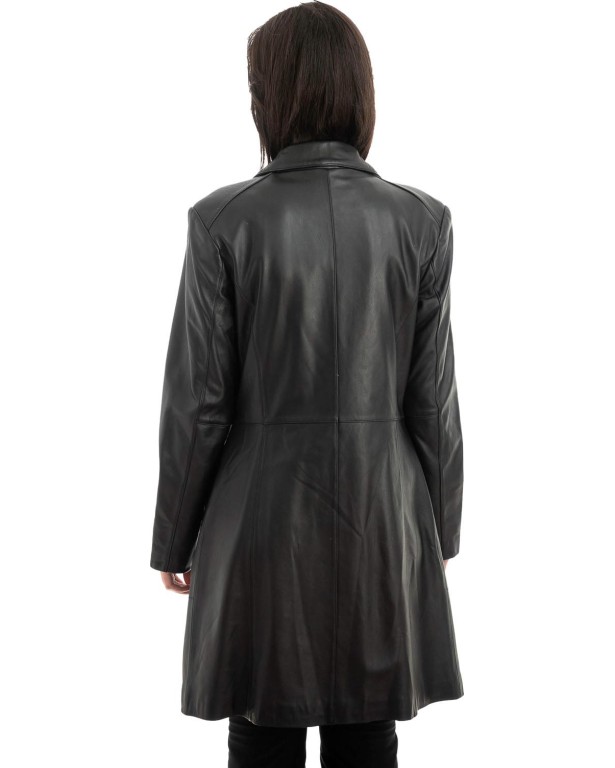 Γνήσιο Γυναικέιο Δερμάτινο Παλτό - Z924