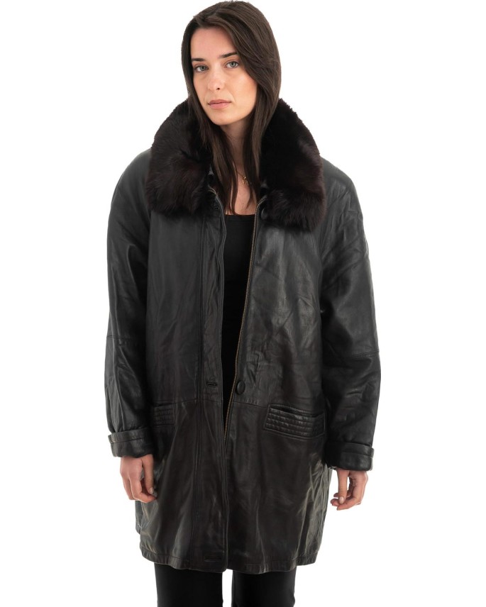 Γνήσιο Γυναικέιο Δερμάτινο Μπουφάν - Z929