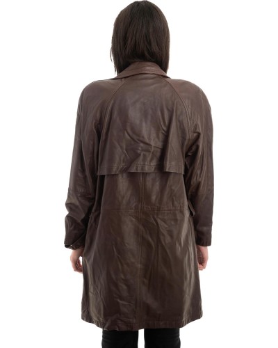 Γνήσιο Γυναικέιο Δερμάτινο Παλτό - Z936