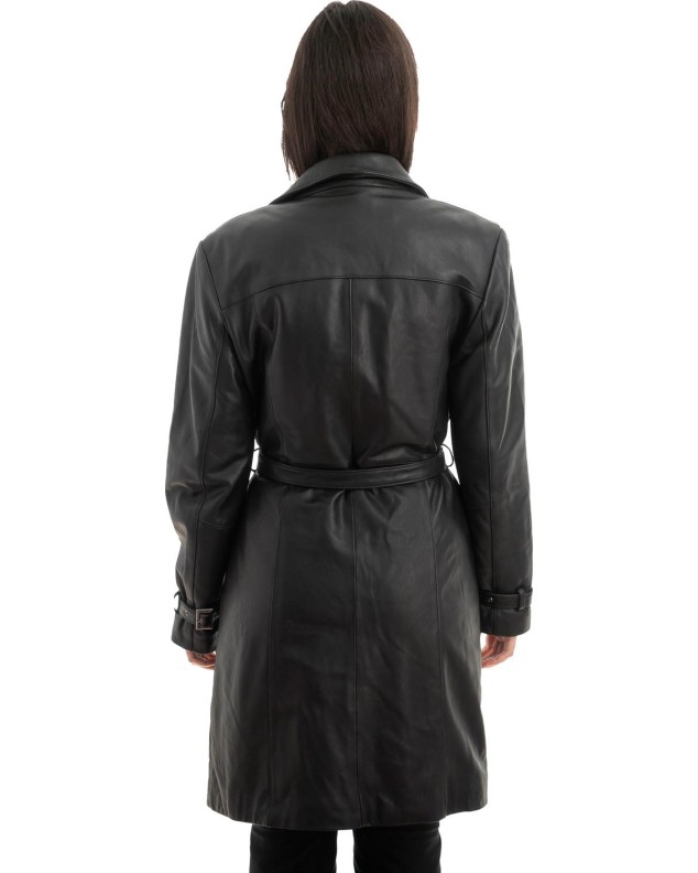 Γνήσιο Γυναικέιο Δερμάτινο Παλτό - Z940