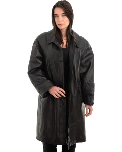 Γνήσιο Γυναικέιο Δερμάτινο Παλτό - Z943