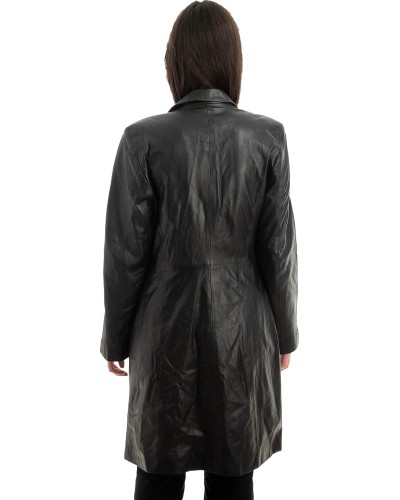 Γνήσιο Γυναικέιο Δερμάτινο Παλτό - Z948