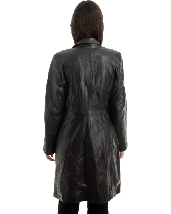 Γνήσιο Γυναικέιο Δερμάτινο Παλτό - Z948