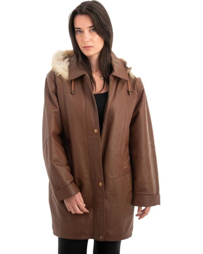 Γνήσιο Γυναικέιο Δερμάτινο Μπουφάν - Z952