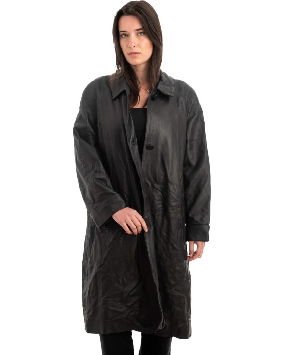 Γνήσιο Γυναικέιο Δερμάτινο Παλτό - Z957