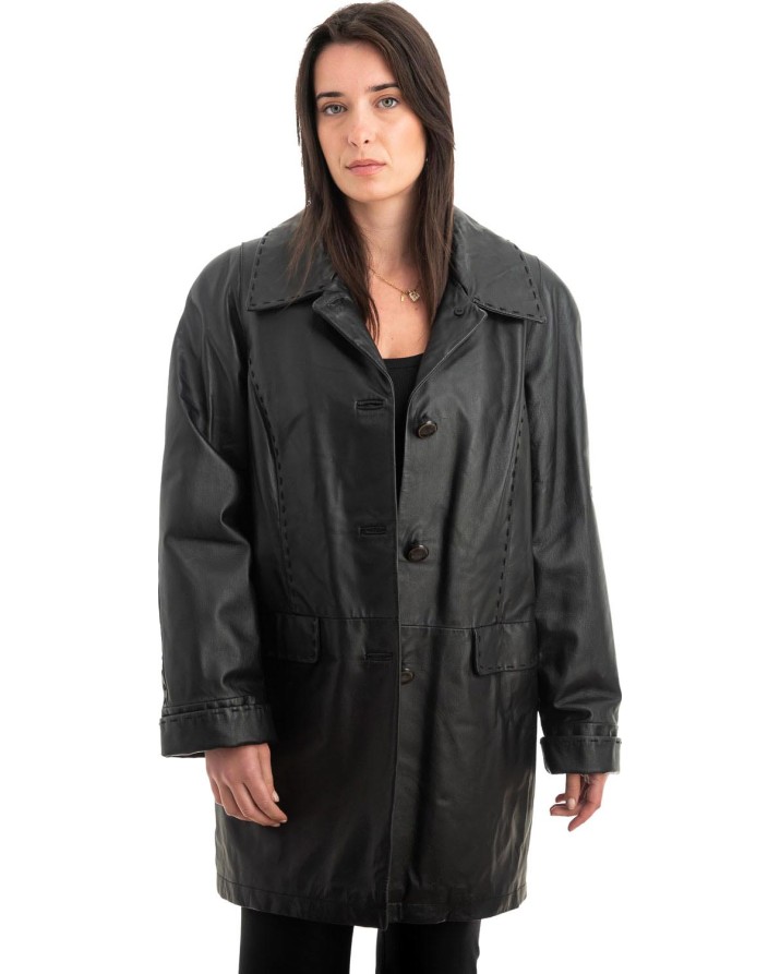 Γνήσιο Γυναικέιο Δερμάτινο Μπουφάν - Z958