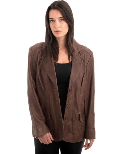 Γνήσιο Γυναικέιο Δερμάτινο Σακάκι - Z960