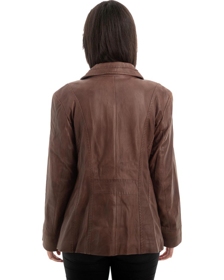 Γνήσιο Γυναικέιο Δερμάτινο Σακάκι - Z960