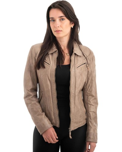 Γνήσιο Γυναικέιο Δερμάτινο Μπουφάν - Z970