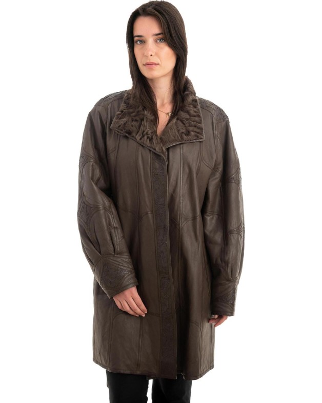 Γνήσιο Γυναικέιο Δερμάτινο Μπουφάν - Z971