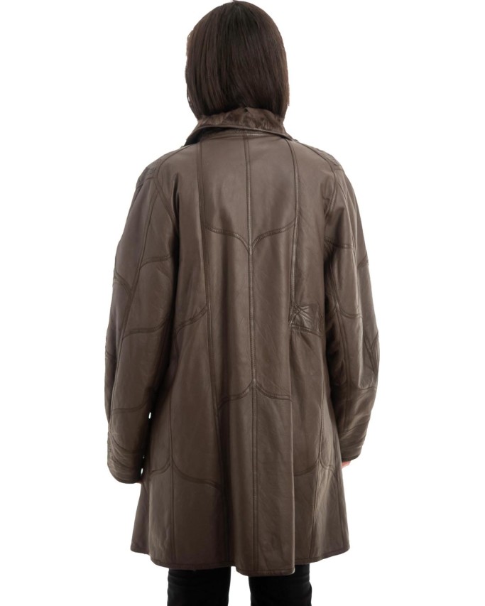 Γνήσιο Γυναικέιο Δερμάτινο Μπουφάν - Z971