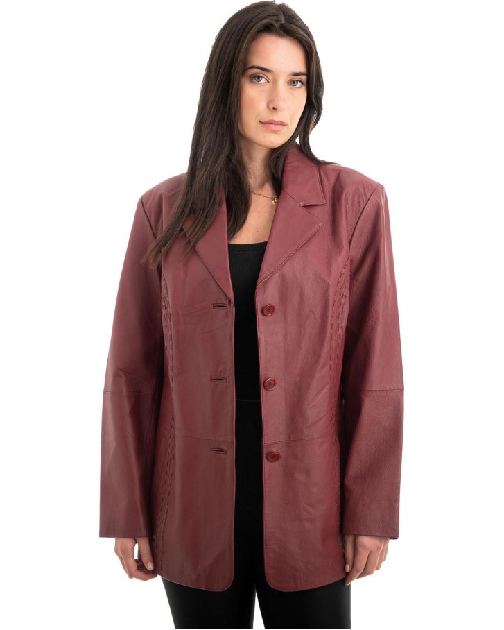 Γνήσιο Γυναικέιο Δερμάτινο Σακάκι - Z973