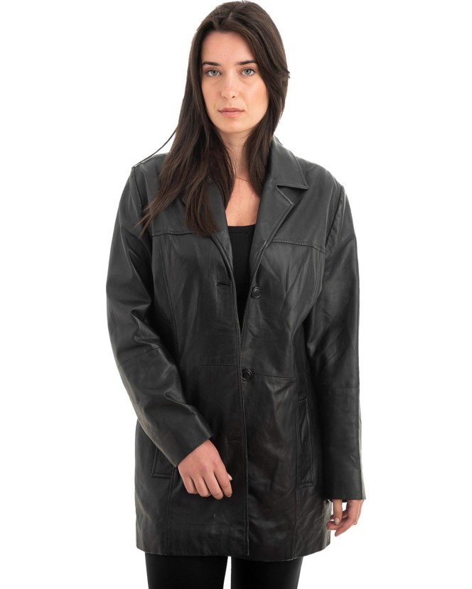 Γνήσιο Γυναικέιο Δερμάτινο Σακάκι - Z974