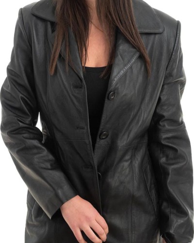 Γνήσιο Γυναικέιο Δερμάτινο Παλτό - Z975