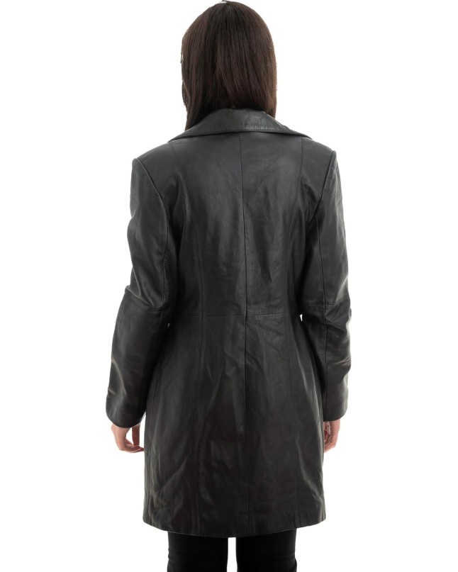 Γνήσιο Γυναικέιο Δερμάτινο Παλτό - Z975