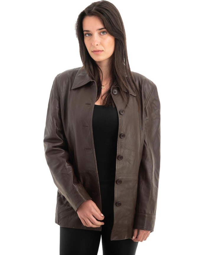 Γνήσιο Γυναικέιο Δερμάτινο Σακάκι - Z981