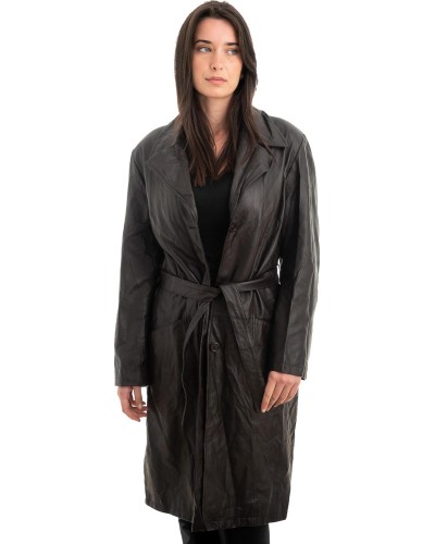 Γνήσιο Γυναικέιο Δερμάτινο Παλτό - Z982