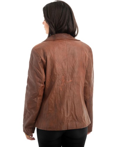 Γνήσιο Γυναικέιο Δερμάτινο Σακάκι - Z985