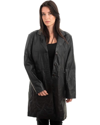 Γνήσιο Γυναικέιο Δερμάτινο Παλτό - Z990