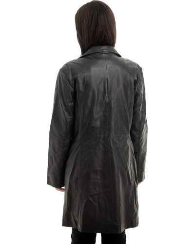 Γνήσιο Γυναικέιο Δερμάτινο Παλτό - Z990