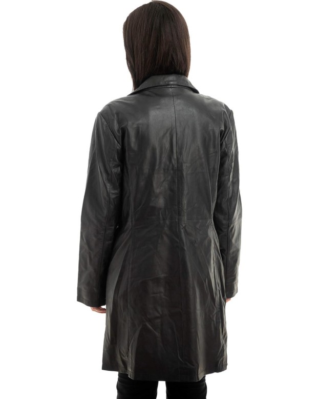 Γνήσιο Γυναικέιο Δερμάτινο Παλτό - Z990