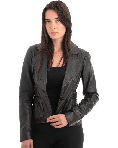 Γνήσιο Γυναικέιο Δερμάτινο Σακάκι - Z997