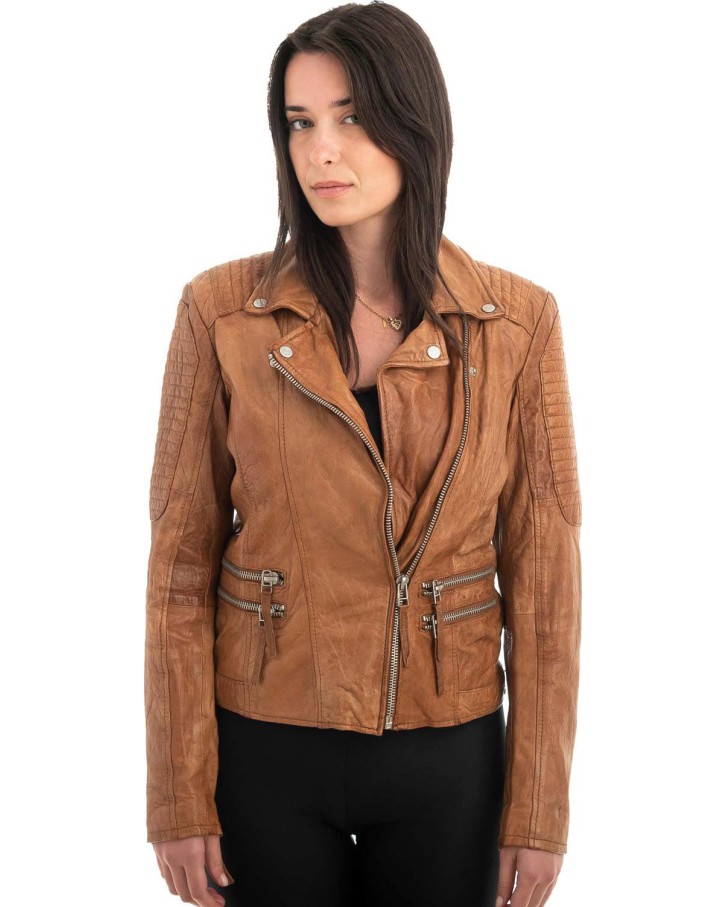 Γνήσιο Γυναικέιο Δερμάτινο Μπουφάν - Z1000